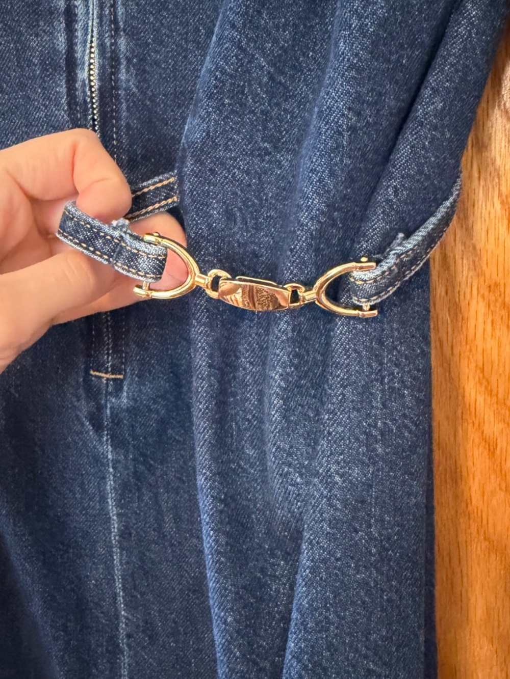 H&M Buckle Detail Denim Mini Dress S - Picture 9 of 9